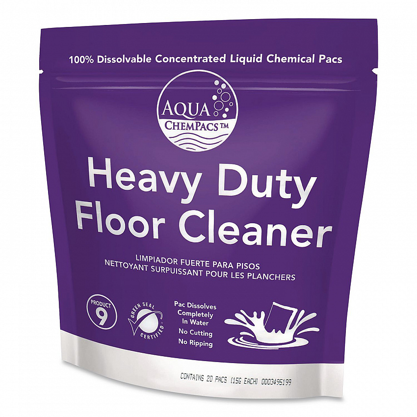 Aqua ChemPacs Heavy Duty Floor Cleaner, Lavender Scent, 100 ChemPacs/Pack (9320928)