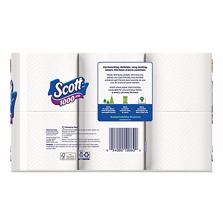 1000 Bathroom Tissue, Septic Safe, 1-Ply, White, 1,000 Sheets/Roll, 12 Rolls/Pack, 4 Packs/Carton (10060)
