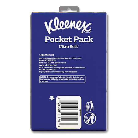 On The Go Packs Facial Tissues, 3-Ply, White, 10 Sheets/Pouch, 3 Pouches/Pack, 36 Packs/Carton (11976)