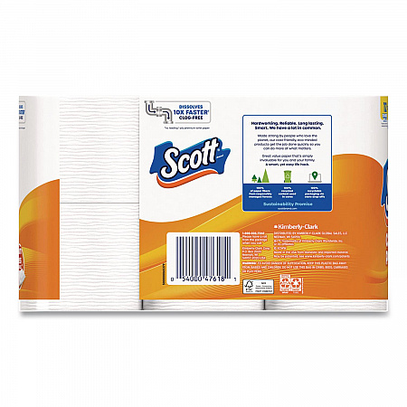 ComfortPlus Toilet Paper, Double Roll, Bath Tissue, Septic Safe, 1-Ply, White, 231 Sheets/Roll, 12 Rolls/Pack, 4 Packs/Carton (47618)