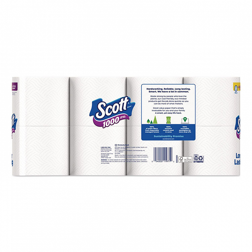 1000 Bathroom Tissue, Septic Safe, 1-Ply, White, 1,000 Sheets/Roll, 32 Rolls/Carton (49209)