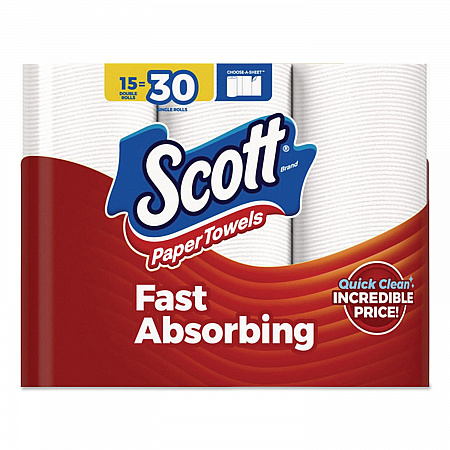 Choose-A-Sheet Kitchen Roll Paper Towels, Double Roll, 1-Ply, 7.31 x 11, White, 108 Sheets/Roll, 15 Rolls/PK, 2 Packs/Carton (56674)