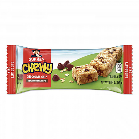 Granola Bars, Chewy Chocolate Chip, 0.84 oz Individually Wrapped, 8/Box (QUA31182)