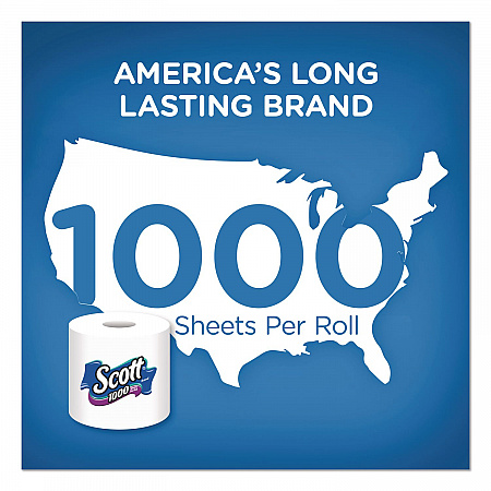 1000 Bathroom Tissue, Septic Safe, 1-Ply, White, 1,000 Sheets/Roll, 12 Rolls/Pack, 4 Packs/Carton (10060)