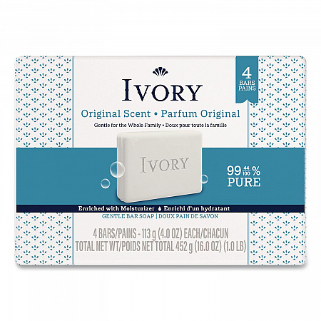 Bar Soap, Original Scent, 4 oz, 4/Pack, 18 Packs/Carton (22303)