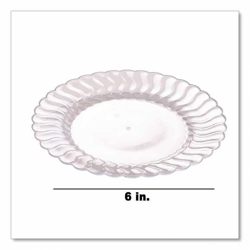 Flairware Flared Dessert Plate, 6" dia, Clear, 180/Carton (206CL)