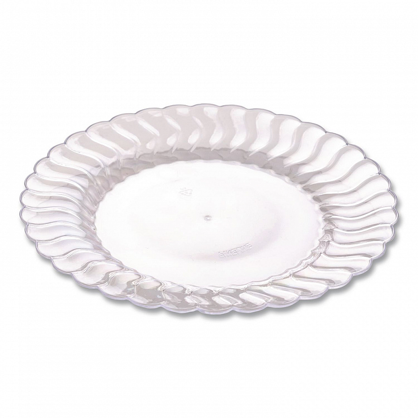 Flairware Dinner Plate, 10.25" dia, Clear, 144/Carton (210CL)