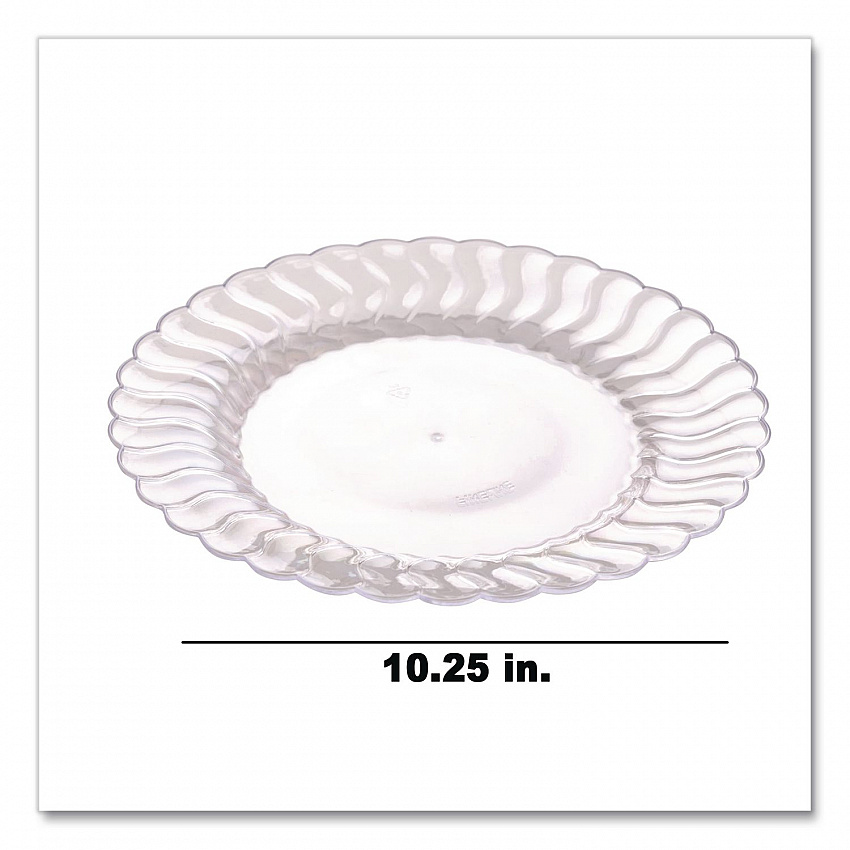 Flairware Dinner Plate, 10.25" dia, Clear, 144/Carton (210CL)