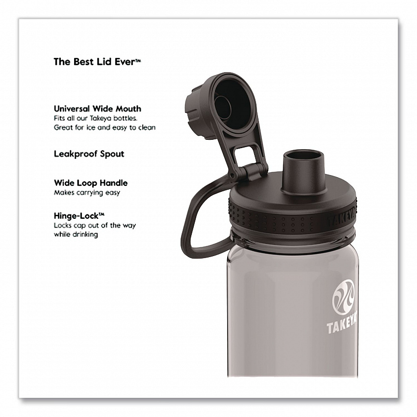 Tritan Plastic Water Bottle, 24 oz, Stormy Black (50404)