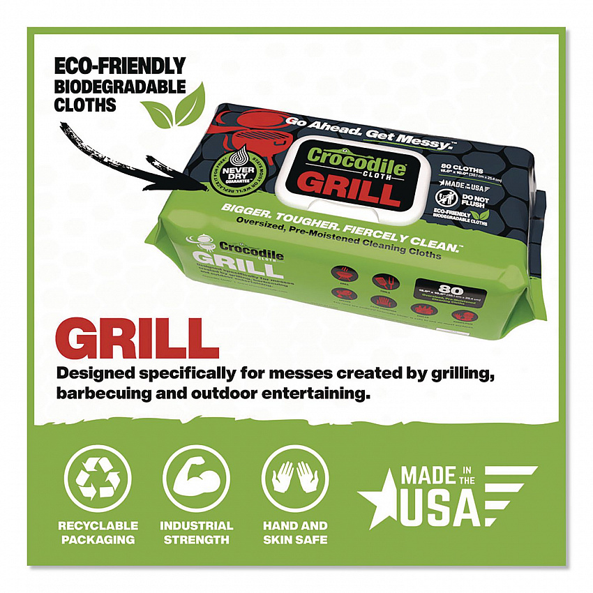 Grill Cleaning Cloths, 10 x 15, White, 80/Pack (6600080)