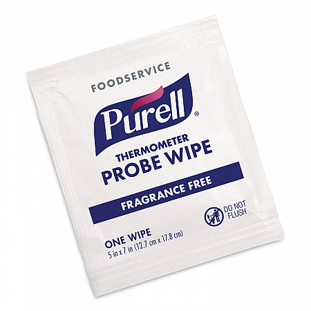 Foodservice Thermometer Probe Wipes, Individually Wrapped, 7 x 5, Fragrance-Free, White, 1,000/Carton (92111M)