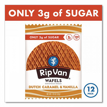 Wafels - Single Serve, Dutch Caramel and Vanilla, 1.16 oz Pack, 12/Box (00334)