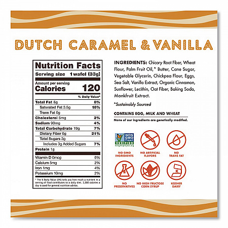 Wafels - Single Serve, Dutch Caramel and Vanilla, 1.16 oz Pack, 12/Box (00334)