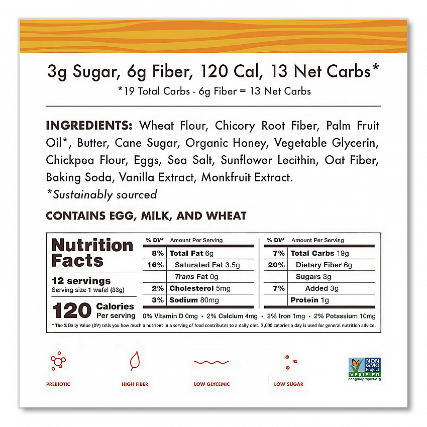 Wafels - Single Serve, Honey and Oats, 1.16 oz Pack, 12/Box (00336)