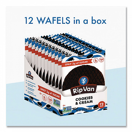 Wafels - Single Serve, Cookies and Cream, 1.16 oz Pack, 12/Box (00388)