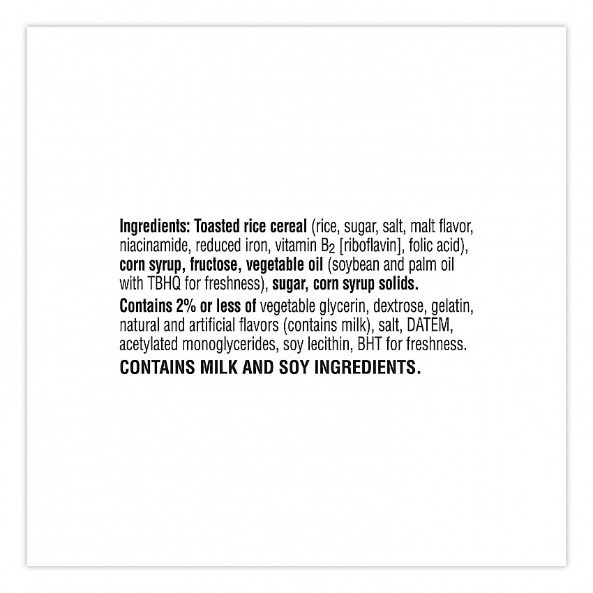 Rice Krispies Treats, Original Marshmallow, 0.78 oz Bar, 60/Carton (22000515)