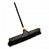 Bulldozer Smooth Surface Pushbroom with Scraper Block, 24 x 60, Powder Coated Handle, Split Tip Tampico Bristles, Black (633)