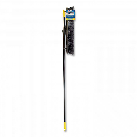 Bulldozer Smooth Surface Pushbroom with Scraper Block, 24 x 60, Powder Coated Handle, Split Tip Tampico Bristles, Black (633)