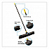Bulldozer Smooth Surface Pushbroom with Scraper Block, 24 x 60, Powder Coated Handle, Split Tip Tampico Bristles, Black (633)