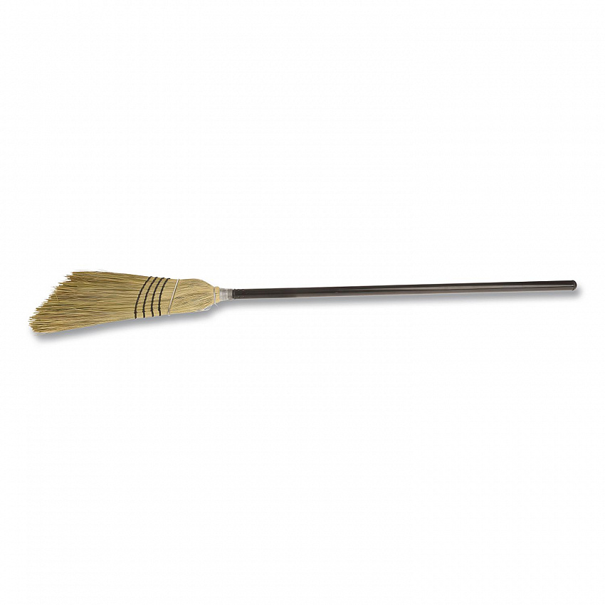 Bulldozer Heavy-Duty Outdoor Broom, Natural-Fiber Bristles, 54" Overall Length, Black/Natural (9316)