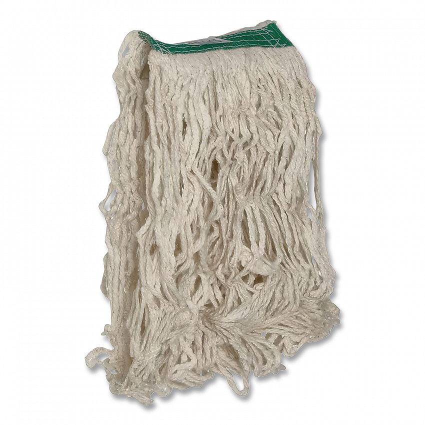 Super Stitch Cotton Looped End Wet Mop Head, 20 oz Capacity, Medium, White, 1" White Headband (11206WH00)