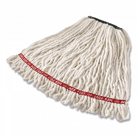 Super Stitch Cotton Looped End Wet Mop Head, 20 oz Capacity, Medium, White, 1
