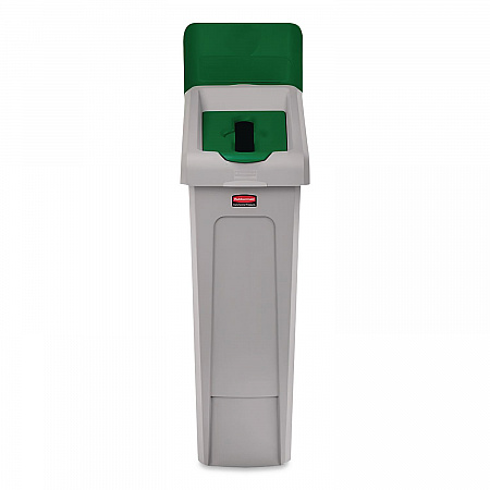 Slim Jim Recycling Station Kit, 1-Stream Paper, 23 gal, Plastic, Green/Gray (2185054)