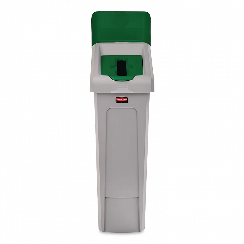 Slim Jim Recycling Station Kit, 1-Stream Paper, 23 gal, Plastic, Green/Gray (2185054)