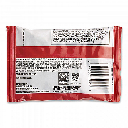 Ritz Bits, Cheese, 1 oz Pouch, 12/Pack (GEN00091)