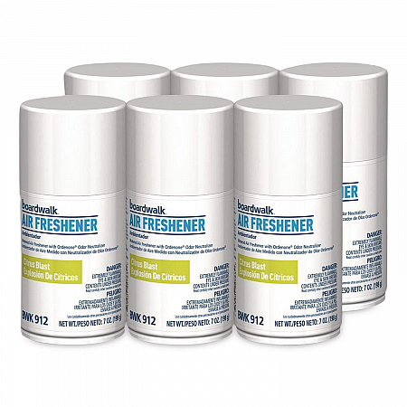 Metered Air Freshener Refill, Citrus, 7 oz Aerosol Can, 6/Carton (912)