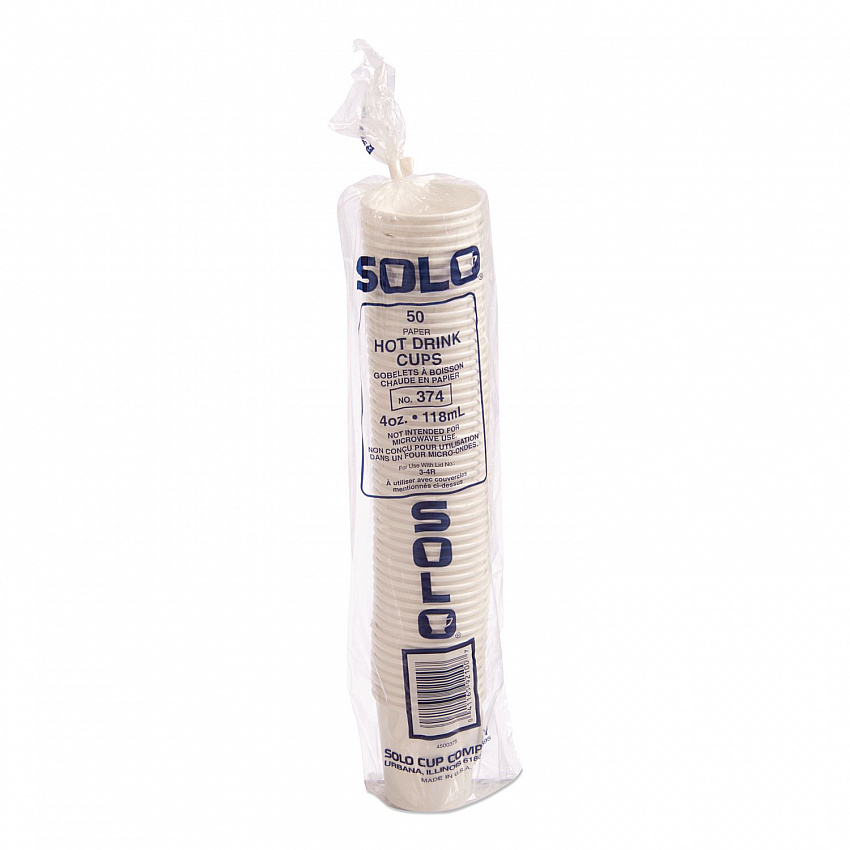 Paper Hot Cups, 4 oz, White, 50/Pack (374W2050PK)