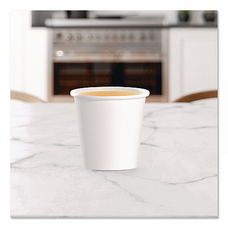 Paper Hot Cups, 4 oz, White, 50/Pack (374W2050PK)