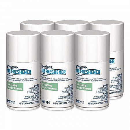 Metered Air Freshener Refill, Forest Spring, 7 oz Aerosol Can, 6/Carton (914)