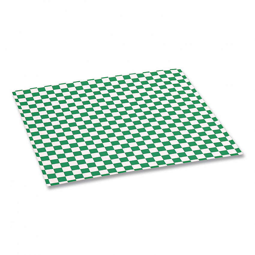 Grease-Resistant Paper Wraps and Liners, 12 x 12, Green Check, 1,000/Box, 5 Boxes/Carton (057950)