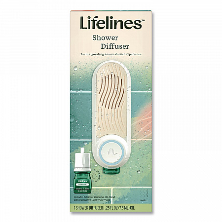 Evaporative Aromatherapy Essential Oil Shower Diffuser/Crisp Mountain Air-Mint and Eucalyptus Oil,4.7 x 4.7 x 7.2,White/Ivory (111501)
