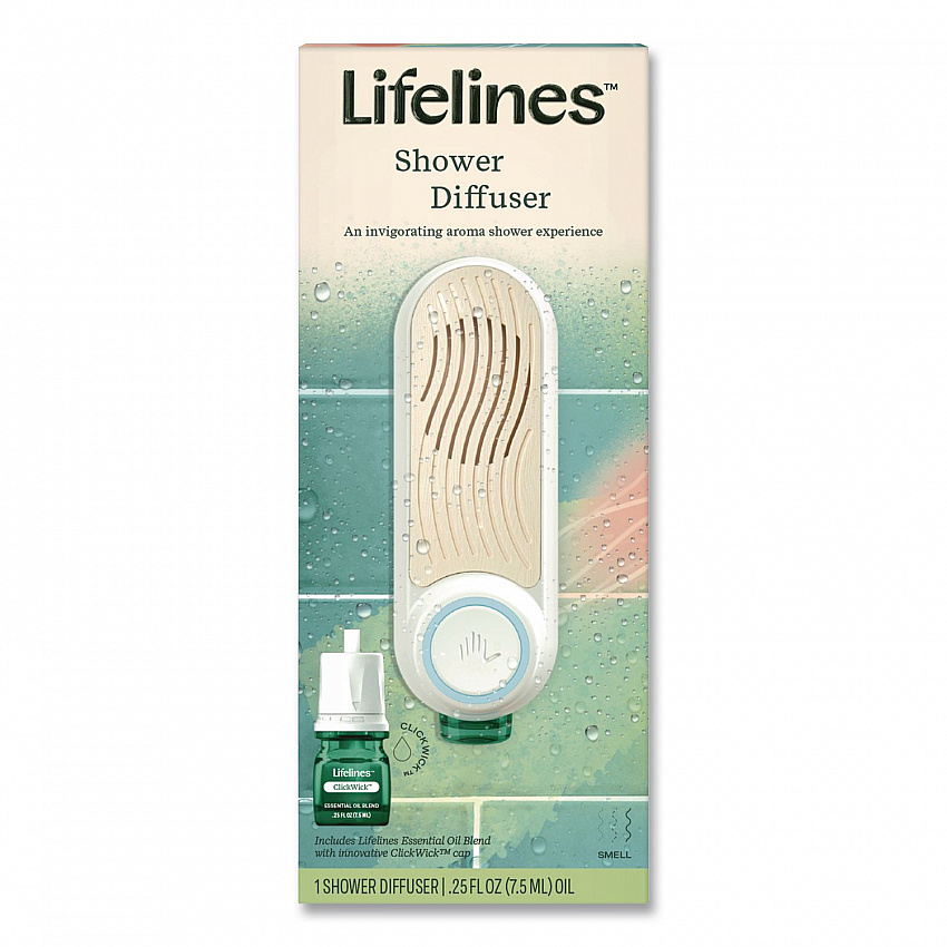Evaporative Aromatherapy Essential Oil Shower Diffuser/Crisp Mountain Air-Mint and Eucalyptus Oil,4.7 x 4.7 x 7.2,White/Ivory (111501)