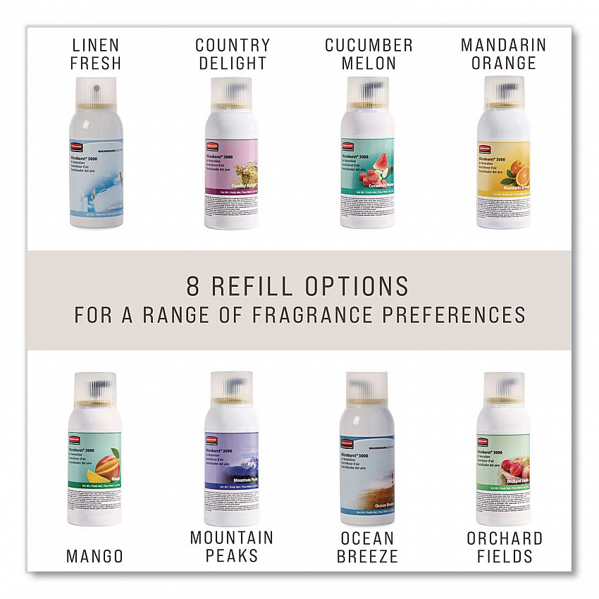 Microburst 3000 Refill, Mountain Peaks, 2 oz Aerosol Spray, 12/Carton (4012571)