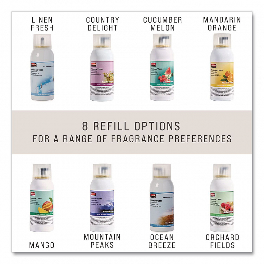 Microburst 3000 Refill, Ocean Breeze, 2 oz Aerosol Spray, 12/Carton (4012581)