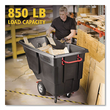 1 cu yd BRUTE Rotomolded Tilt Truck, 850 lb Capacity, Black (1314BLA)
