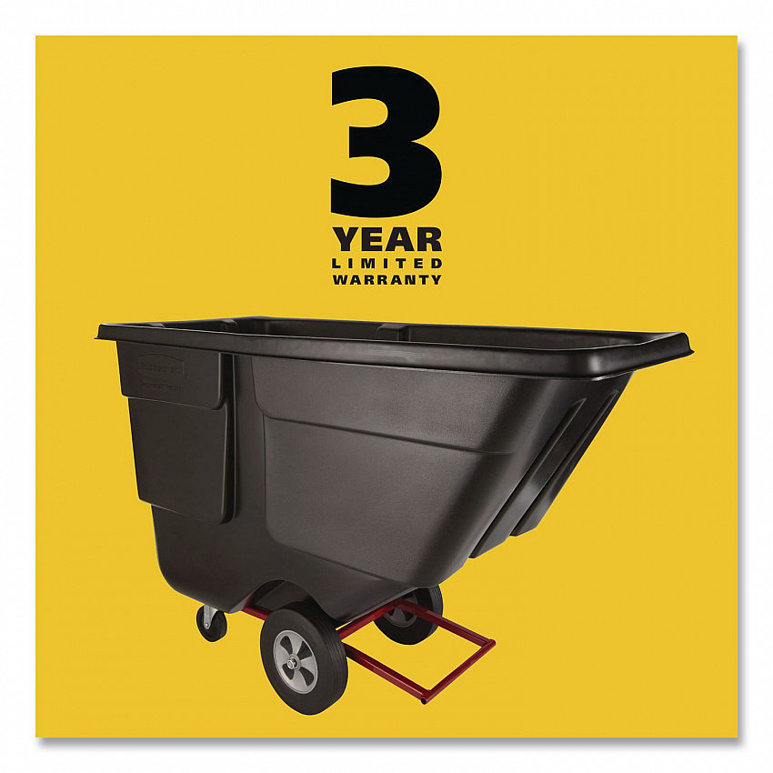 1 cu yd BRUTE Rotomolded Tilt Truck, 850 lb Capacity, Black (1314BLA)