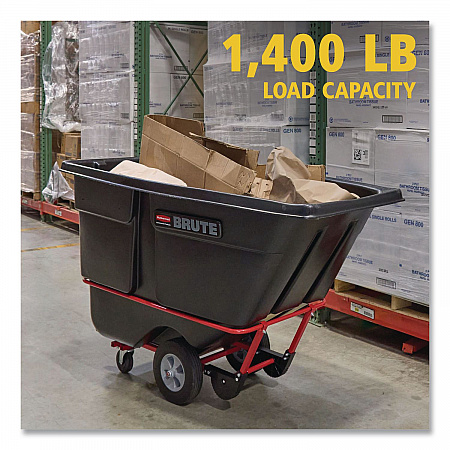 1 cu yd BRUTE Rotomolded Tilt Truck, 2,100 lb Capacity, Black (1316BLA)
