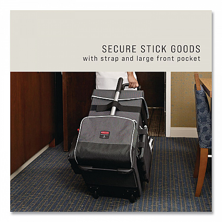 Executive Quick Clean Janitorial Cart, Synthetic Fabric, 16 Compartments, 14.25