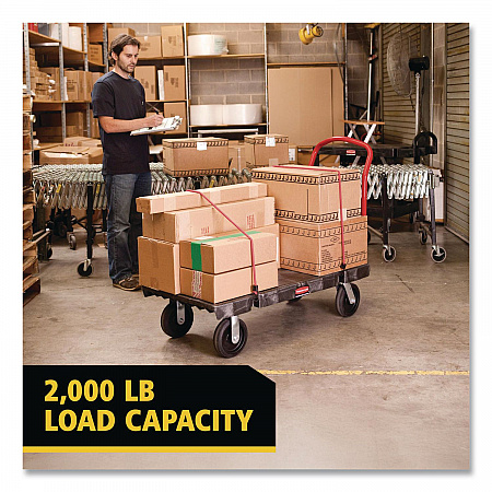 Heavy-Duty Platform Truck Cart, 2,000 lb Capacity, 24 x 48 Platform, Black (443600BK)