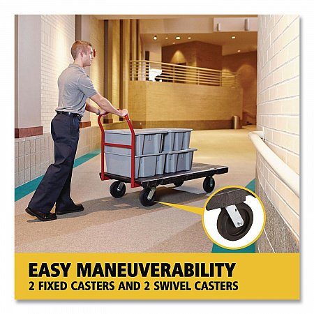 Heavy-Duty Platform Truck Cart, 2,000 lb Capacity, 24 x 48 Platform, Black (443600BK)