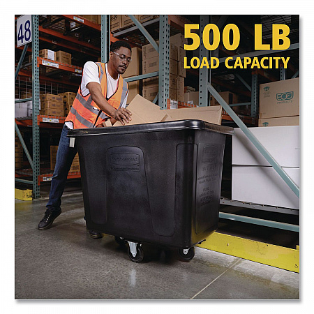 Cube Truck, 119.7 gal, 500 lb Capacity, Plastic/Metal, Black (FG461600BLA)