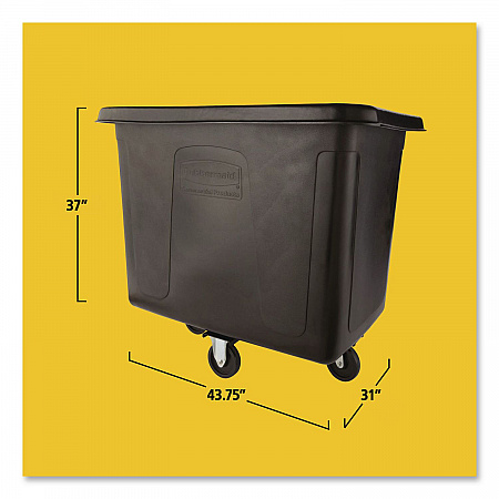 Cube Truck, 119.7 gal, 500 lb Capacity, Plastic/Metal, Black (FG461600BLA)