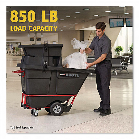 0.5 cu yd BRUTE Rotomolded Tilt Truck, 850 lb Capacity, Black (1305BLA)