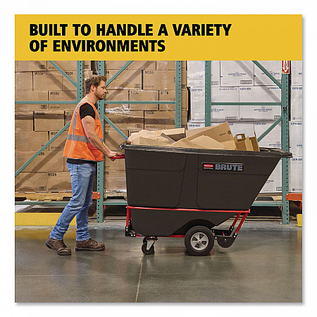0.5 cu yd BRUTE Rotomolded Tilt Truck, 850 lb Capacity, Black (1305BLA)