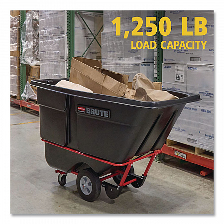 1 cu yd BRUTE Rotomolded Tilt Truck, 1,250 lb Capacity, Black (1315BLA)
