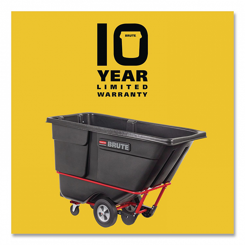 1 cu yd BRUTE Rotomolded Tilt Truck, 1,250 lb Capacity, Black (1315BLA)
